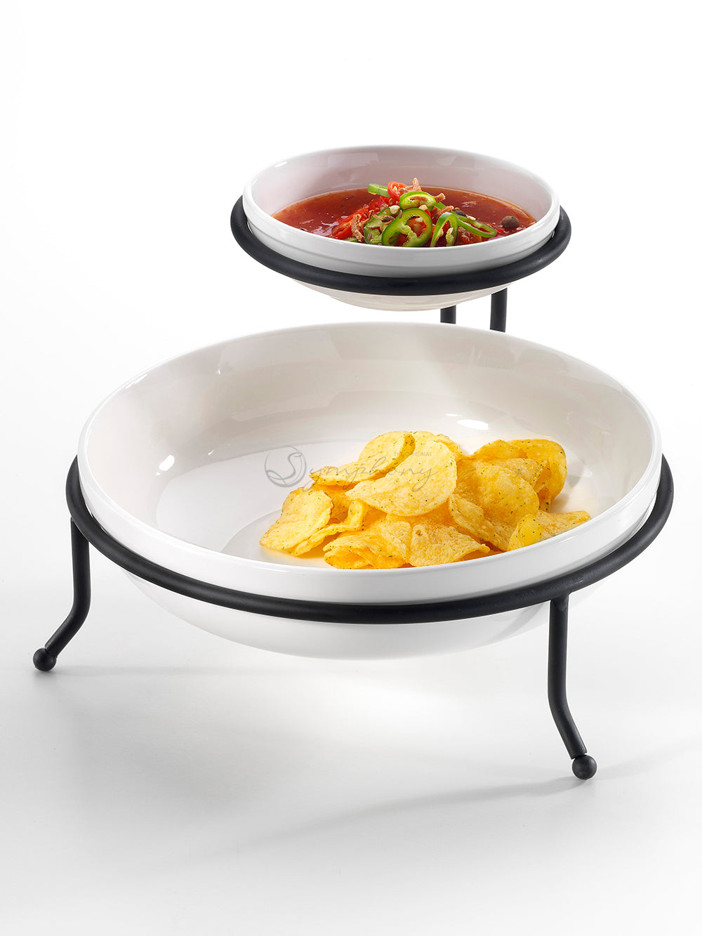 Symphony chip and dip with metal rack